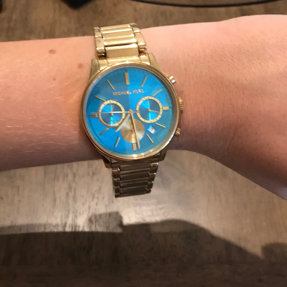 Michael kors watch with blue face
